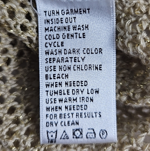 August Silk Gold Metallic Knit Tank Medium - Picture 5 of 10